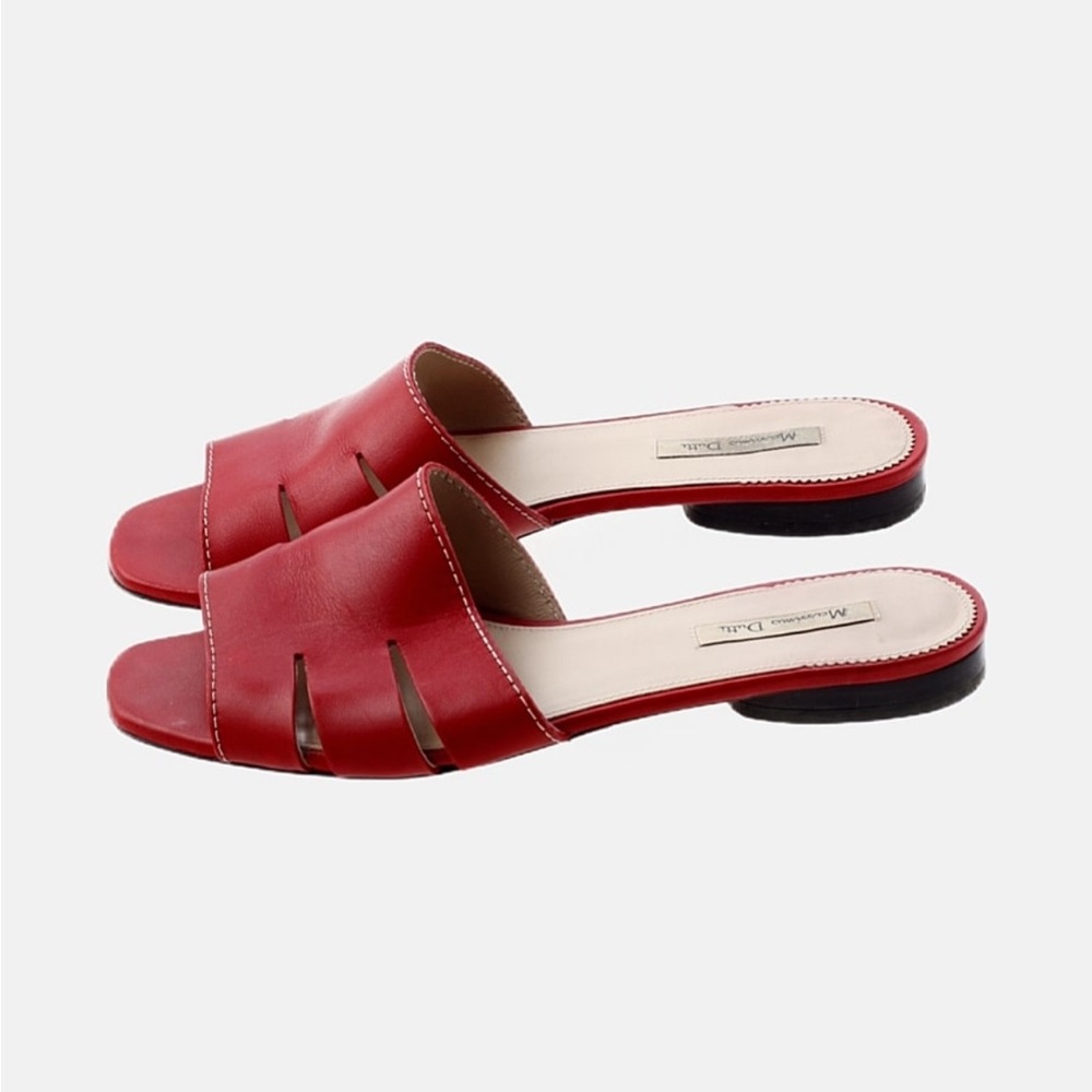 Massimo Dutti Red Slides Slip on Sandals | Size 36